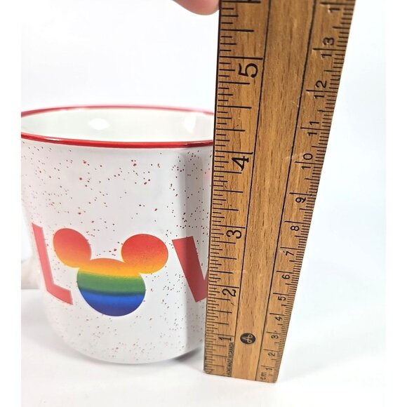 Disney Rainbow LOVE Mug 20oz Ceramic Pride Collection Mickey Mouse Design - Picture 5 of 6